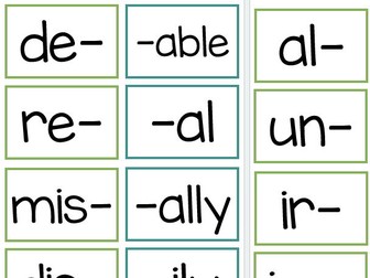 Prefixes and Suffixes Display (x64) in Cool Colours