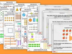 FREE Year 2 Make Equal Parts Spring Block 4 Step 1 Maths Lesson Pack