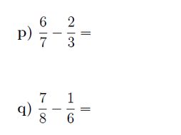 Subtracting fractions worksheet (with solutions)