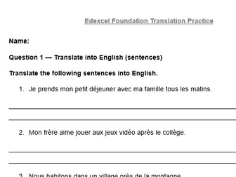 GCSE Translation Practice