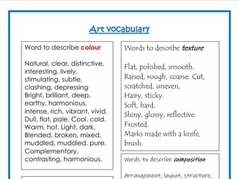 Art Vocabulary