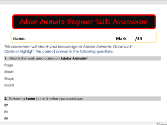 Adobe Animate Basic Skills Assessment