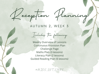 Reception Planning, Autumn 2, Week 3