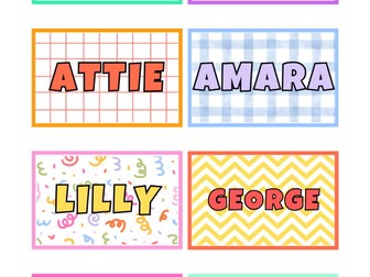 Name Labels Editable Template