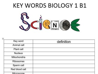 Edexcel  GCSE combined science revision key words biology chemistry physics