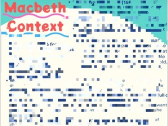 GCSE Macbeth Context cheat sheet!