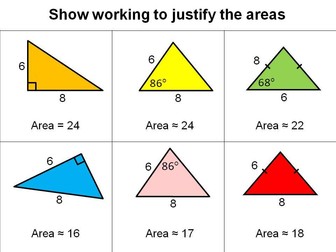 Triangle area activity