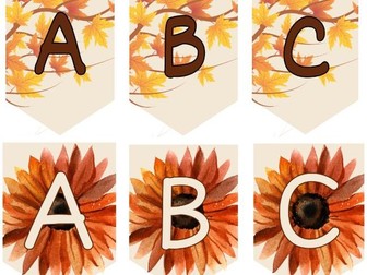 Autumnal Bunting with Upper and Lower case letters