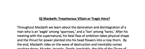 Macbeth tragic hero essay