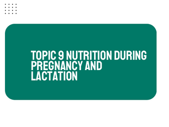Food and Nutrition: Nutrition During Pregnancy and Lactation Lesson