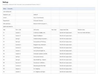 KS3 and GCSE Computer Science Tracker for Edexcel