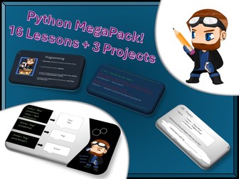 Python Megapack: 16 Lessons + 3 Projects to transform beginners into experts!