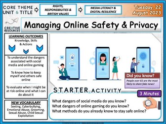 Online safety and privacy PSHE