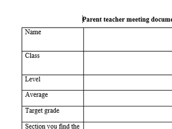 Parent teacher meeting document