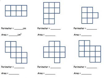 Area and Perimeter (Counting Squares) Worksheet