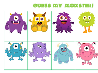 Guess my monster - adjective and description game