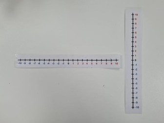 Number Lines (Horizontal & Vertical) -10 to 10  (A4  fit)