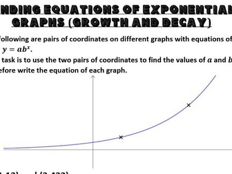 Finding equations of exponential graphs