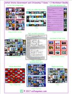 United States Government and Citizenship 7 Game Plus 2 Worksheet Bundle