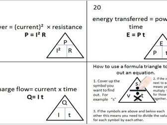Combined Science AQA Recall Physics Equation resources