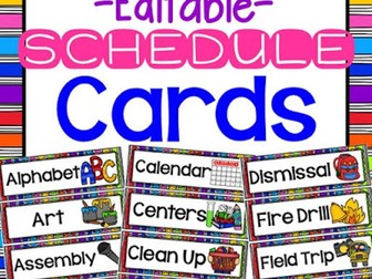 Schedule Cards {The First Grade Parade}