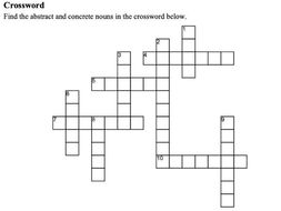Abstract and Concrete Nouns Crossword | Teaching Resources