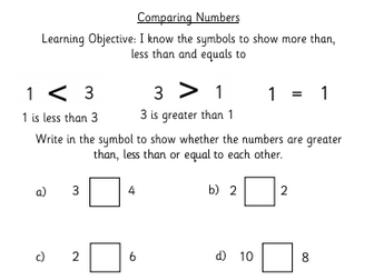 Comparing numbers