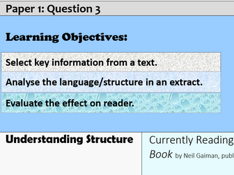 GCSE English Language Paper 1 Question 3 - Scaffolding