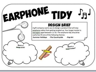 Design and technology - Earphone tidy project. SOW, 2 x work booklet & power points