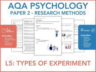 L5: Types Of Experiment - Research Methods - AQA Psychology