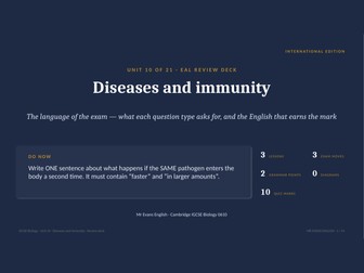 IGCSE Biology 0610 U10 Diseases and immunity — EAL