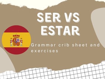 Ser/Estar Crib sheets, exercises and set phrases