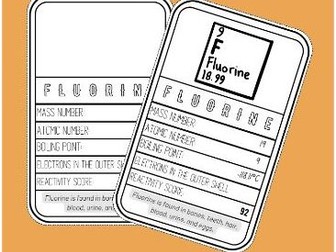 Halogens Top Trumps Activity