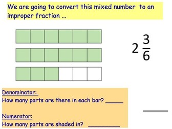 Year 4 Maths Fractions Convert Mixed Numbers to Improper Fractions