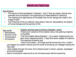 RS/ RE Creation GCSE AQA notes