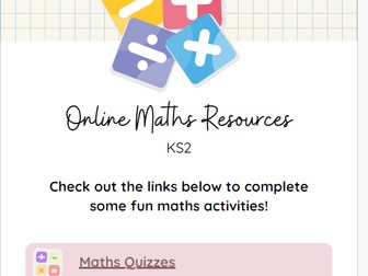 Key Stage 2 Online Maths Resources Links Games and Activities