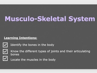 A Level PE - Musculo-skeletal System