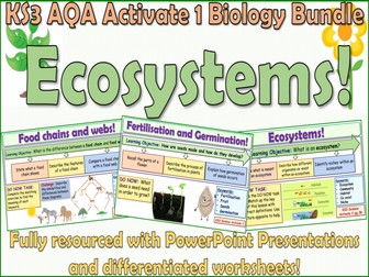 Ecosystems AQA Activate 1 KS3 Science bundle