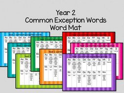 year 2 word mat - common exception words | Teaching Resources