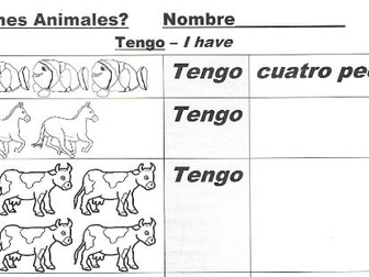 KS2 Spanish Animals (wild, farm and pet)