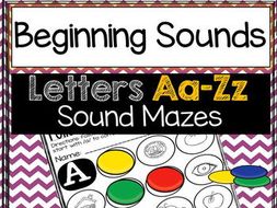 Beginning Sounds: Letters A-Z Sound Mazes