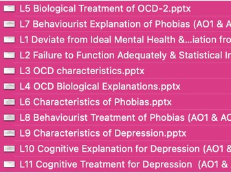 AQA A Level Psychology Clinical Psychology Lessons – NEW SPEC (7182)/Teaching from 2025