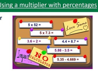 Percentage of amounts using multipliers
