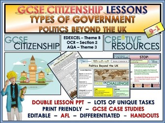 Government Democracy Dictatorship - Citizenship x2 lessons
