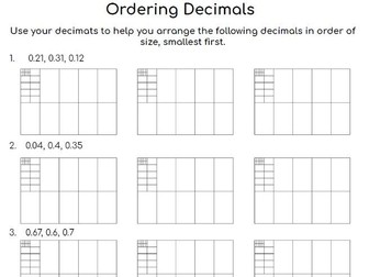 Ordering Decimals using Decimats