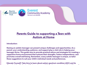 Parent Guide to supporting a Teen with Executive Function difficulties