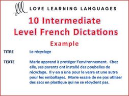 GCSE FRENCH: 10 Intermediate Level French Dictées