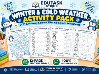 Winter & Cold Weather Activity Pack | EYFS & Primary Science & Literacy Worksheets