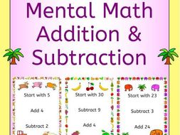 Mental Math Addition and Subtraction Task Cards