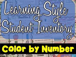 Learning Style Student Inventory : Color by Number - Back to School